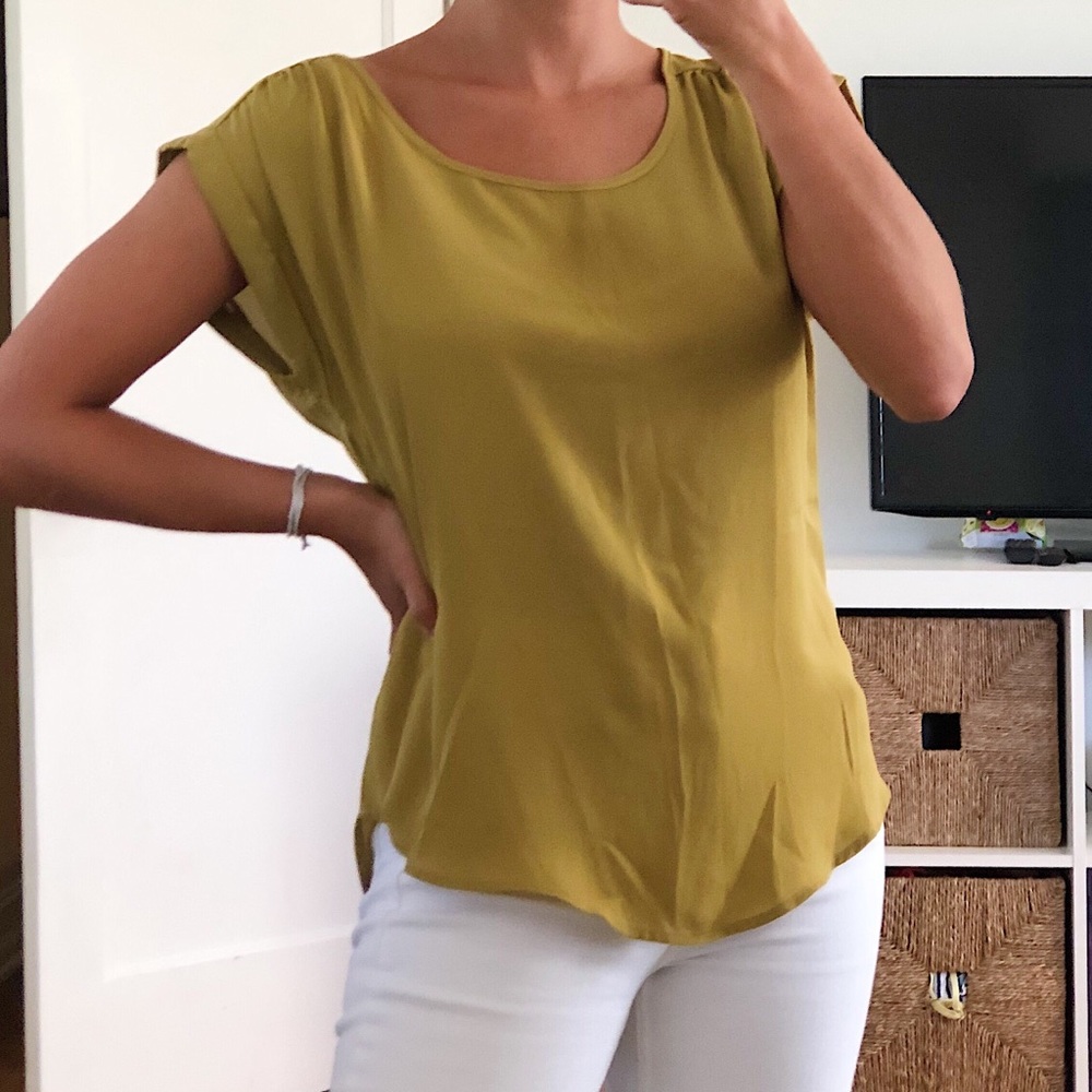 Pink Rose Green Blouse